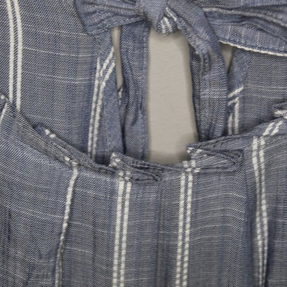 Lauren Conrad Striped Pleated Neck Dress H10666 - Picture 4 of 11